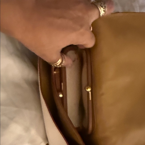 Coach Cream and Gold Floral Crossbody Bag - Picture 6 of 15